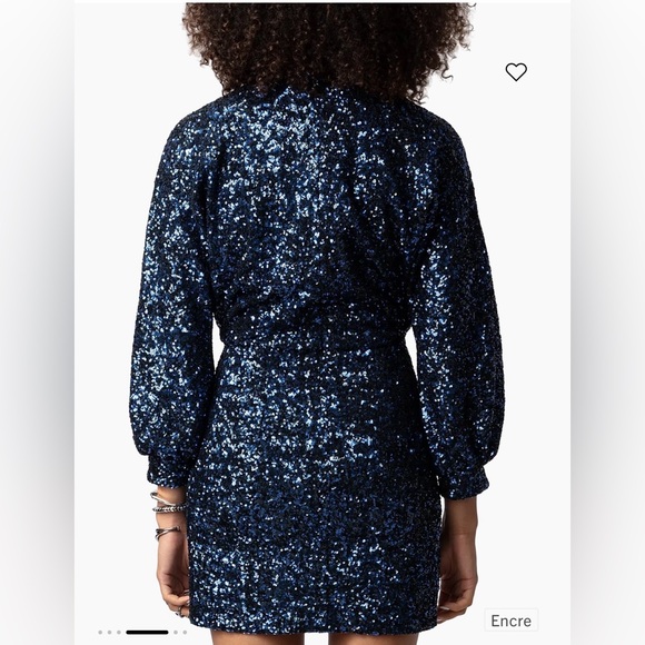 NWT - Zadig & Voltaire - Defile - Navy Sequin Mini Dress - Small - Picture 3 of 11